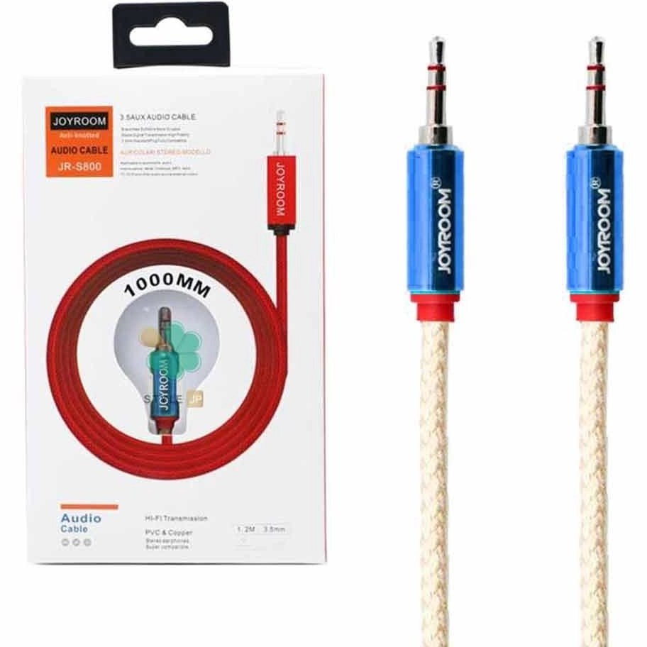 «کابل AUX جوی روم JR‑S800 – طول ۱ متر، انتقال صدای با کیفیت و مقاوم»